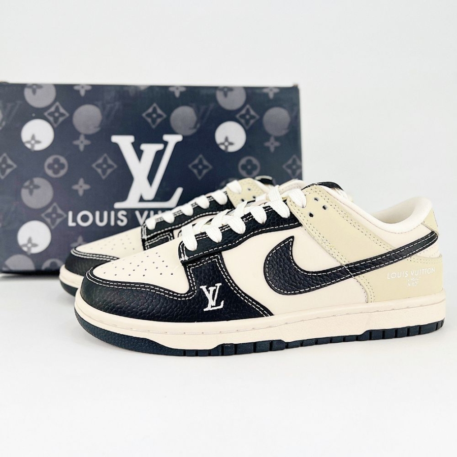 Nike SB Dunk Low X Louis Vuitton Black Beige - Image 7