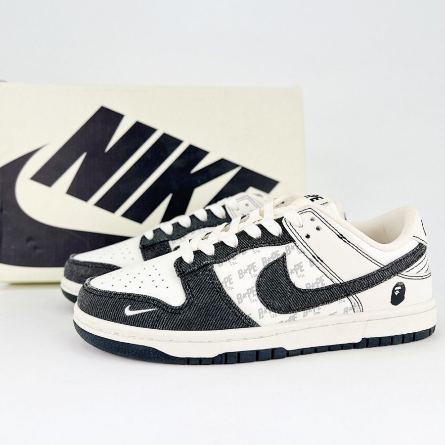 Nike SB Dunk Low X Bape Black Beige - Image 7