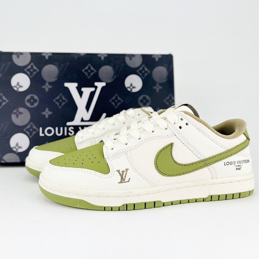Nike SB Dunk Low X Louis Vuitton Olive White - Image 7