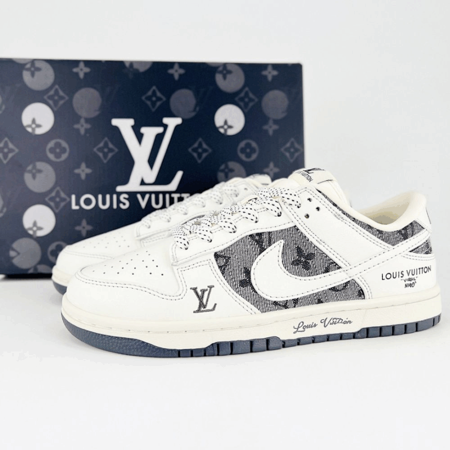 Nike SB Dunk Low X Louis Vuitton Grey White - Image 7