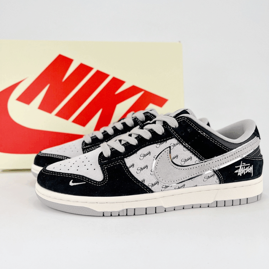 Nike SB Dunk Low X Stussy Black Gray - Image 7