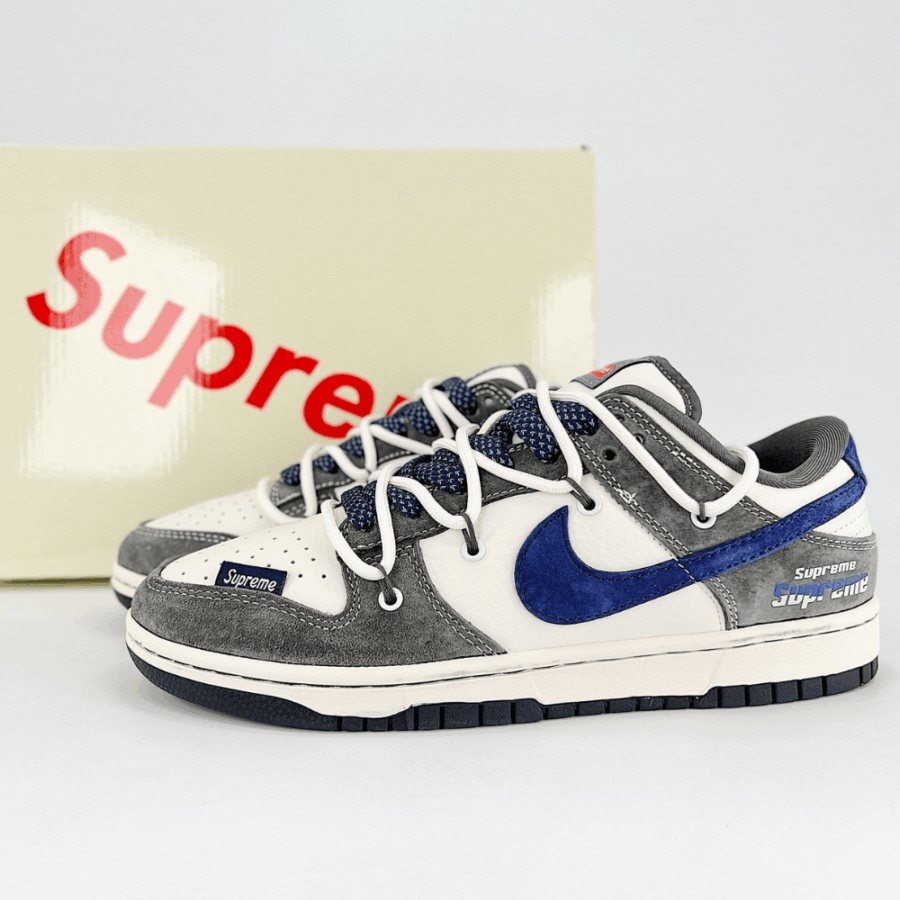Nike SB Dunk Low Supreme Joint Gray White Hook Drawstring - Image 7