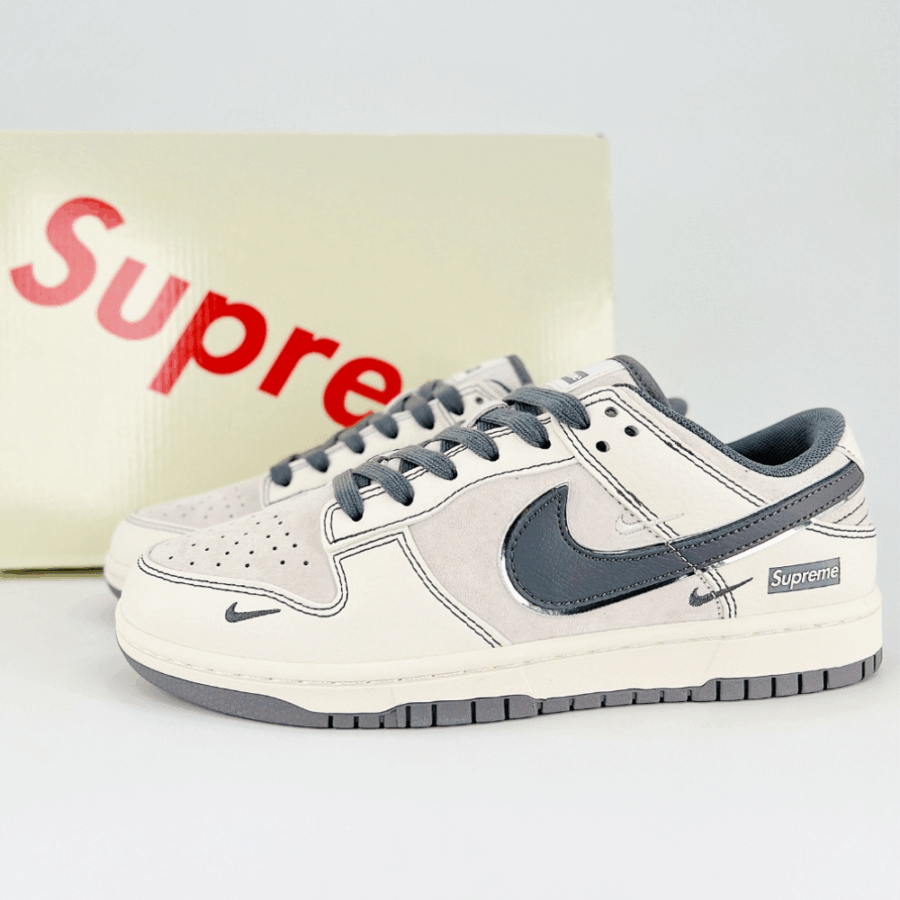 Nike SB Dunk Low X Supreme Joint Beige Dark Gray - Image 7