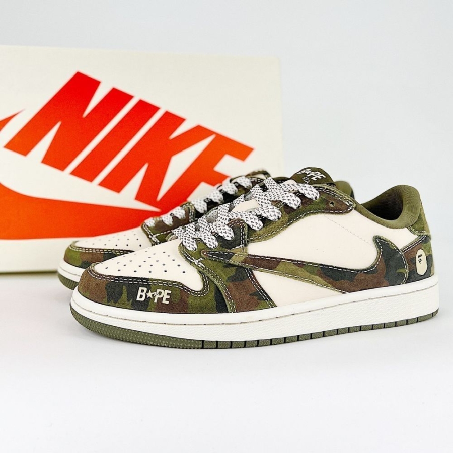 Nike SB Dunk Low Bape Ts Joint Camouflage Army Green Beige - Image 7
