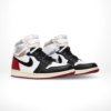 Angled front view of a full pair of Air Jordan 1