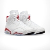 Angled front view of a full pair of Air Jordan 6