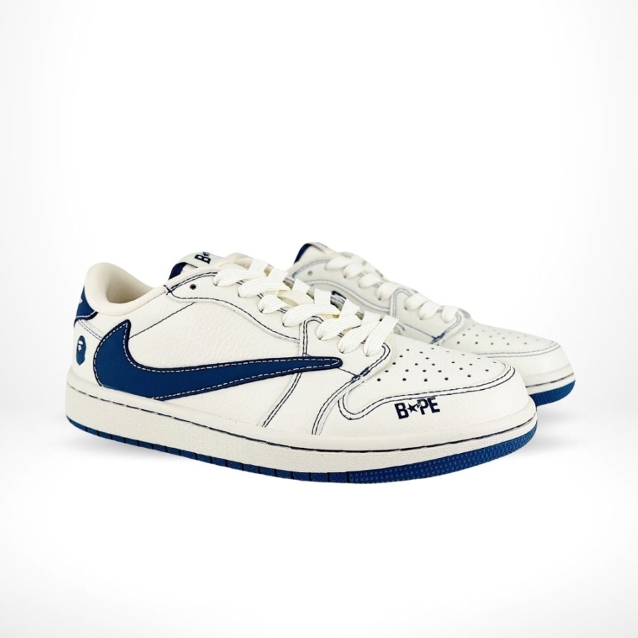 Air Jordan 1 Low OG X BAPE X Travis Scott Beige Blue SP - Image 2