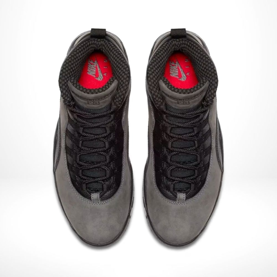 Top-down view of the Air Jordan 10