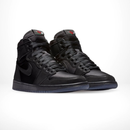 Angled front view of a full pair of Air Jordan 1