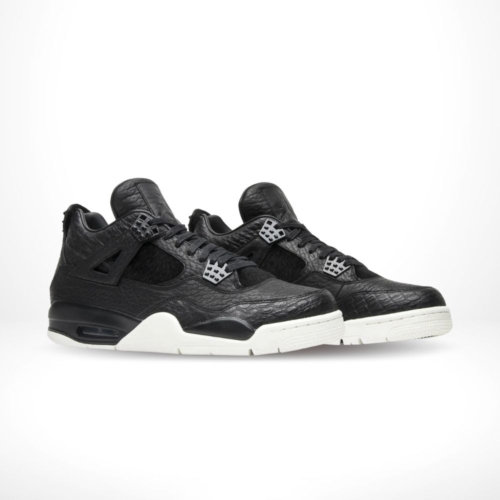 Angled front view of a full pair of Air Jordan 4