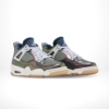 Angled front view of a full pair of Air Jordan 4