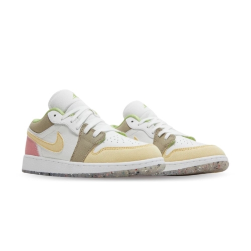Angled front view of a full pair of Air Jordan 1