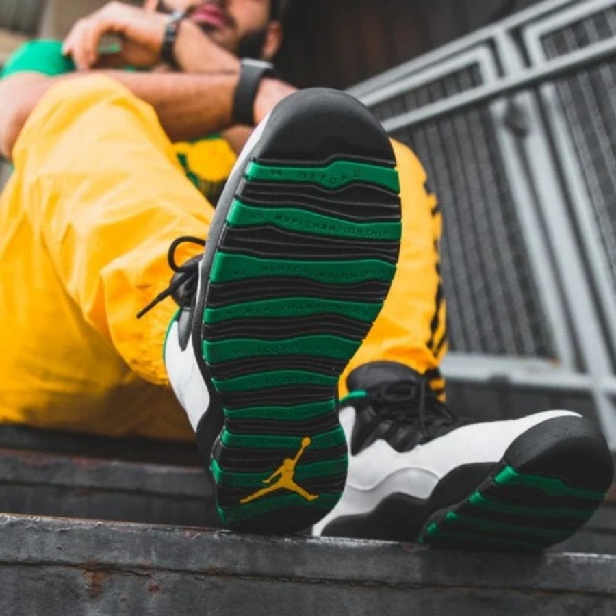 On-foot of the Air Jordan 10
