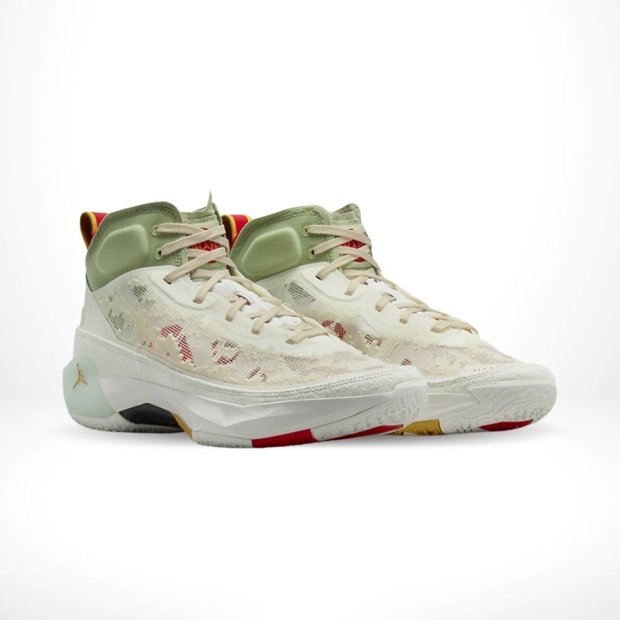 Angled front view of a full pair of Air Jordan 37