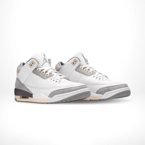 Angled front view of a full pair of Air Jordan 3