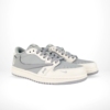 Angled front view of a full pair of Air Jordan 1