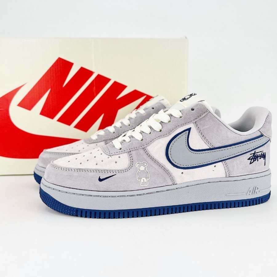 Nike SB Dunk Low X Stussy X Bearbrick Grey Navy - Image 7