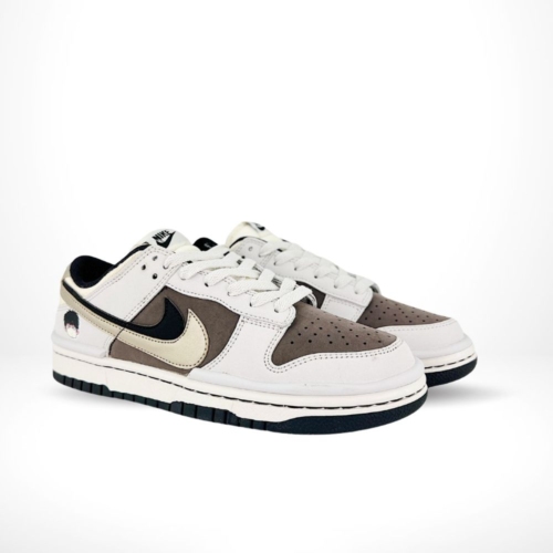 Angled front view of a full pair of Nike SB Dunk Low