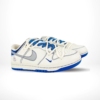 Angled front view of a full pair of Nike Dunk Low