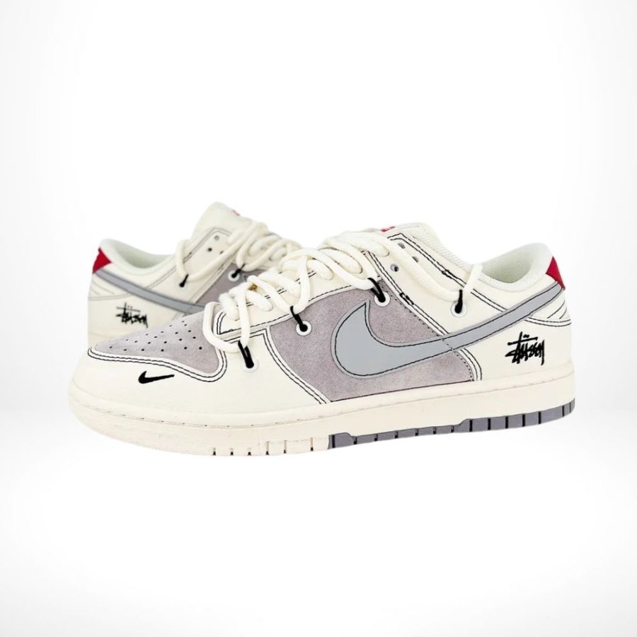 Nike Dunk Low X Stussy X Supreme Grey Beige - Image 6