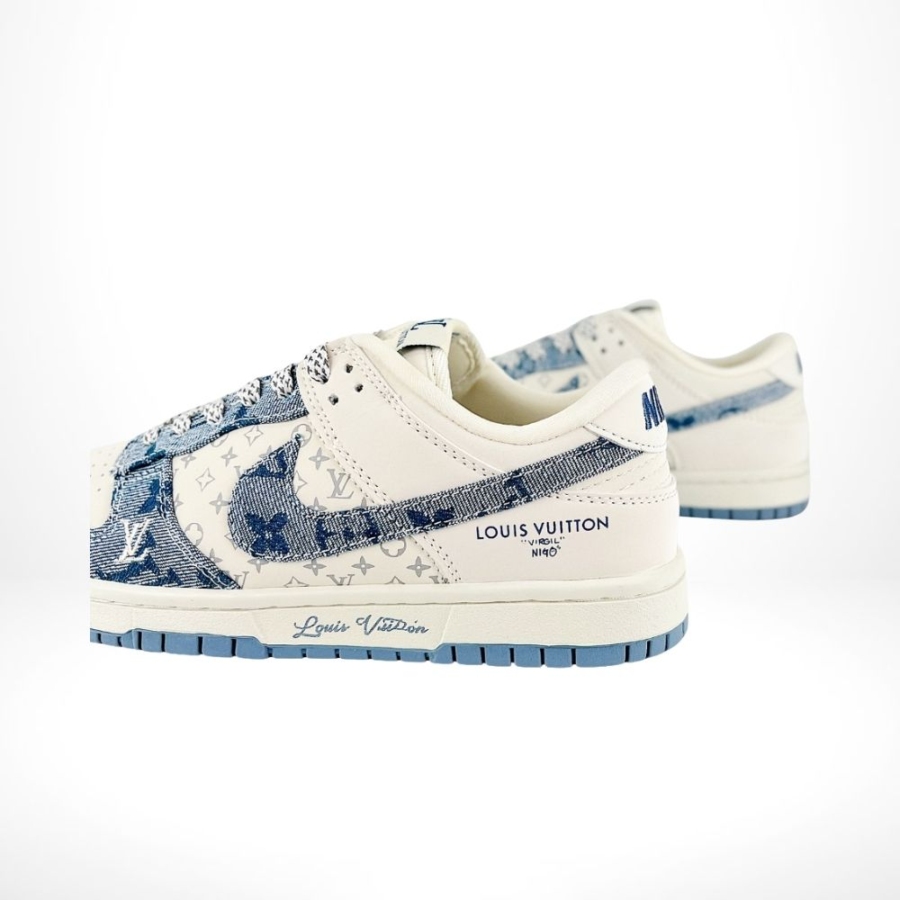 Nike SB Dunk Low X Louis Vuitton White Blue Monogram - Image 6