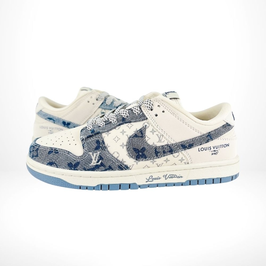 Nike SB Dunk Low X Louis Vuitton White Blue Monogram - Image 7