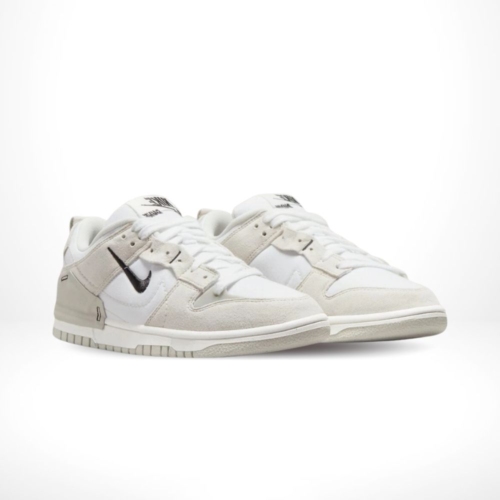 Angled front view of a full pair of Nike Dunk Low