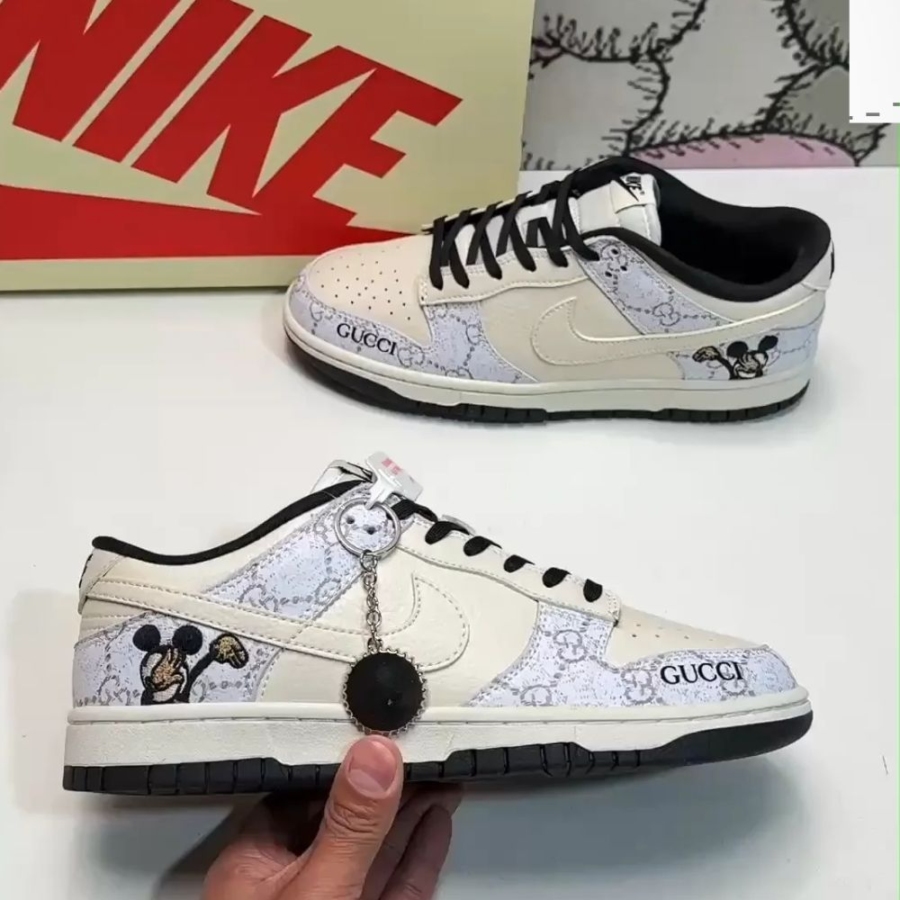 Nike Dunk Low X Gucci Mickey White Cream - Image 7