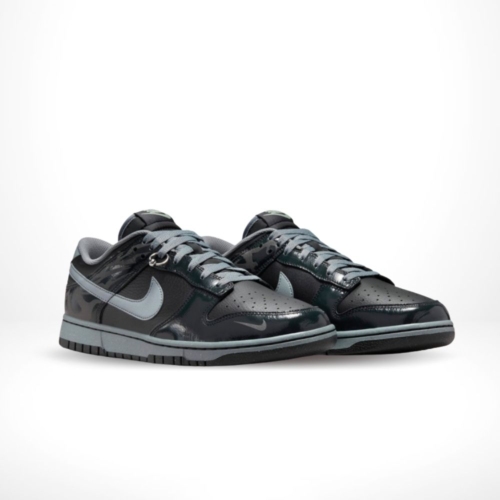 Angled front view of a full pair of Nike Dunk Low