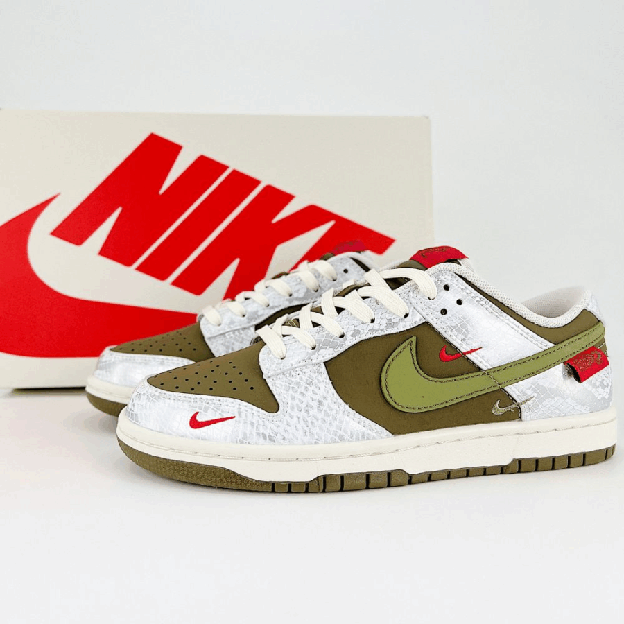 Nike SB Dunk Low Lunar Year OF The Snake Olive White - Image 7