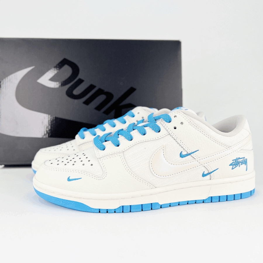 Nike Dunk Low Stussy White Light Blue - Image 7