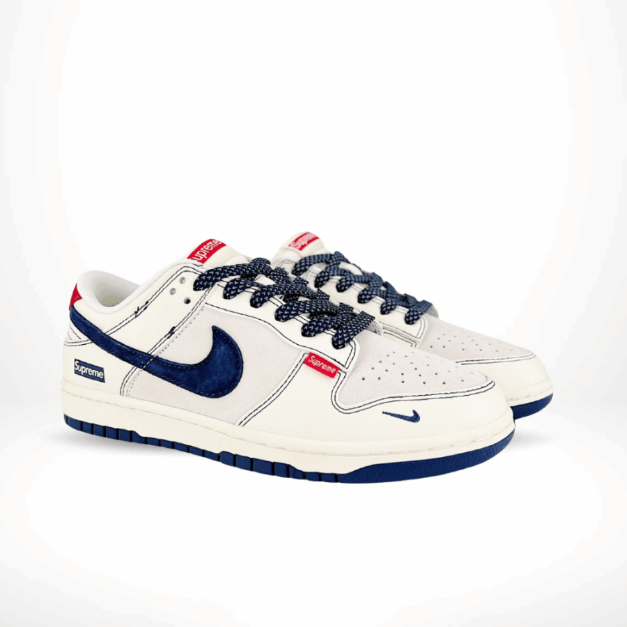 Nike SB Dunk Low X Supreme Beige Blue Smaill Hook Stars - Image 2