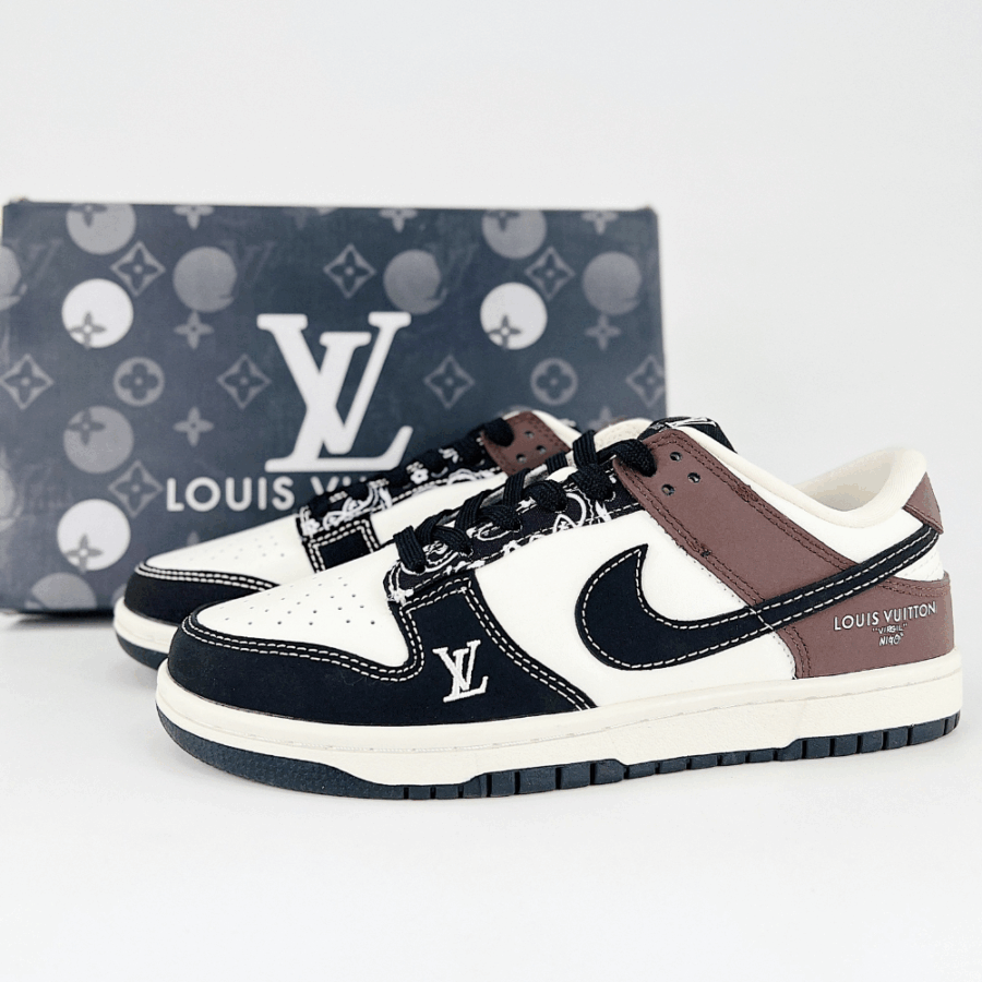 Nike SB Dunk Low X Louis White Black Brown - Image 7