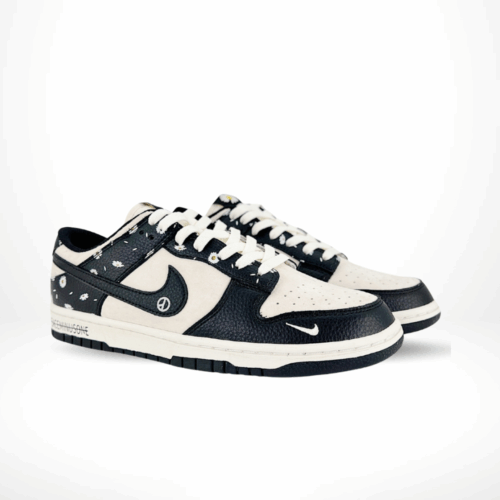 Angled front view of a full pair of Nike SB Dunk Low