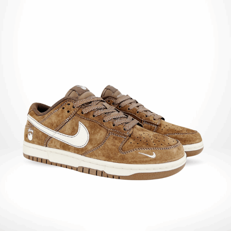 Nike SB Dunk Low Stussy Collaboration Dark Brown White Hook - Image 2