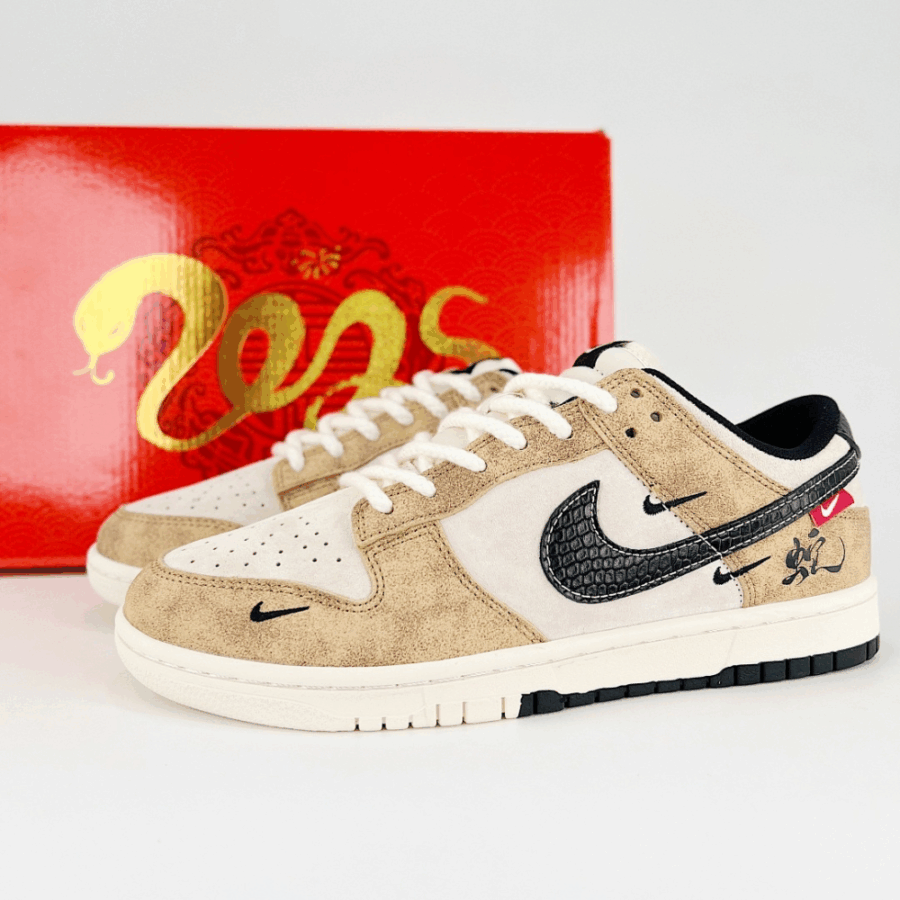 Nike SB Dunk Low Snake Year Limited Edition Beige Brown Hook - Image 7