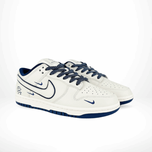 Angled front view of a full pair of Nike SB Dunk Low