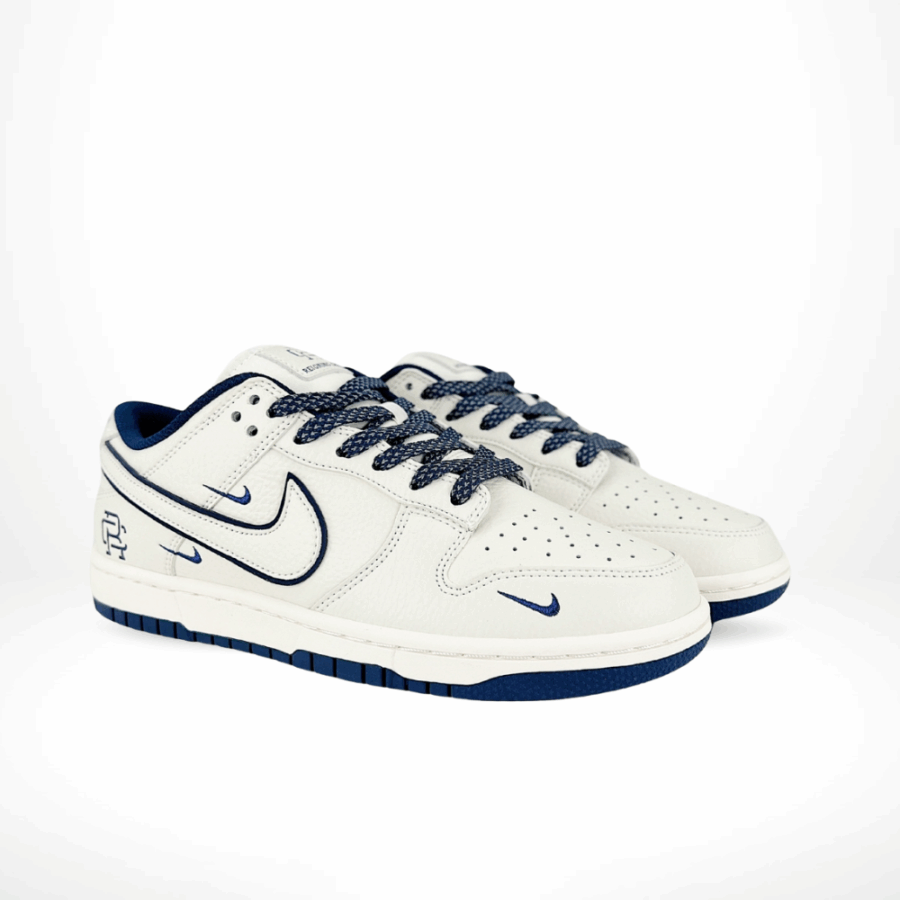 Angled front view of a full pair of Nike SB Dunk Low