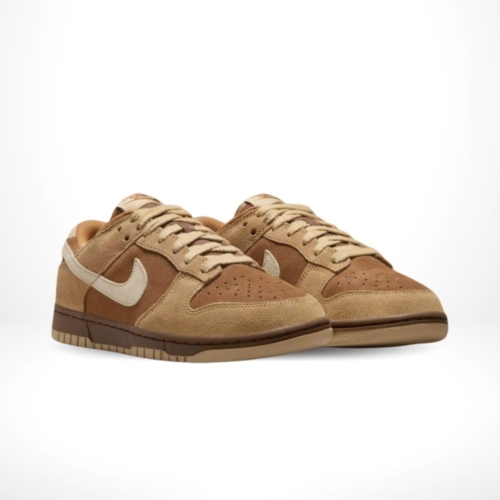 Angled front view of a full pair of Nike Dunk Low