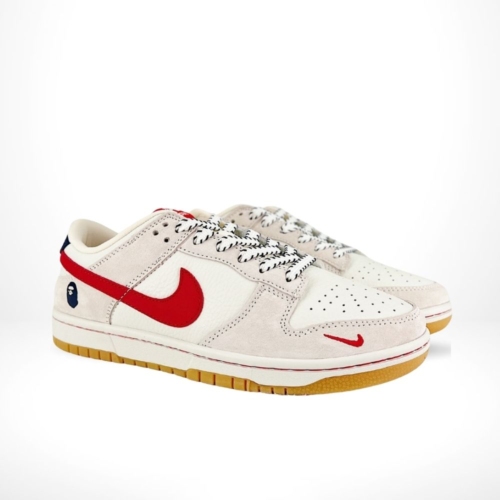 Angled front view of a full pair of Nike SB Dunk Low
