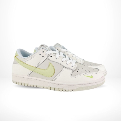 Angled front view of a full pair of Nike SB Dunk Low