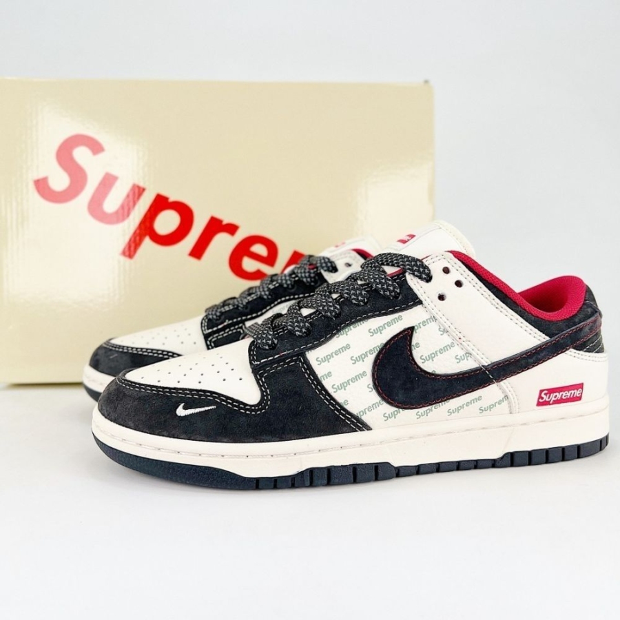 Nike SB Dunk Low X Supreme  Black White - Image 7