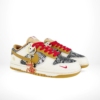 Angled front view of a full pair of Nike SB Dunk Low