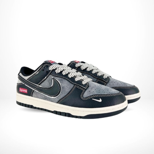 Angled front view of a full pair of Nike SB Dunk Low