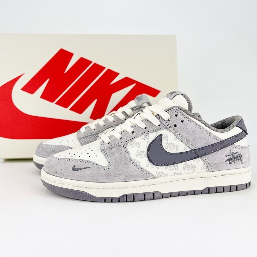 Nike SB Dunk Low X Stussy Grey White - Image 7