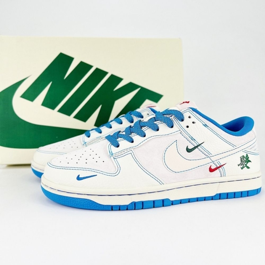 Nike SB Dunk Low White Blue Stitching Fortune  - Image 6