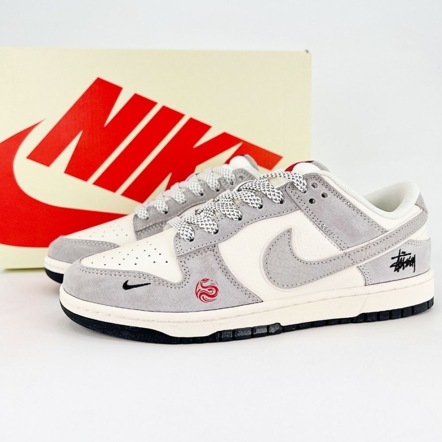 Nike SB Dunk Low X Stussy Grey White - Image 7