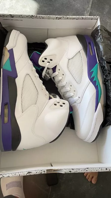 Air Jordan 5 Retro Grape White 2013 photo review