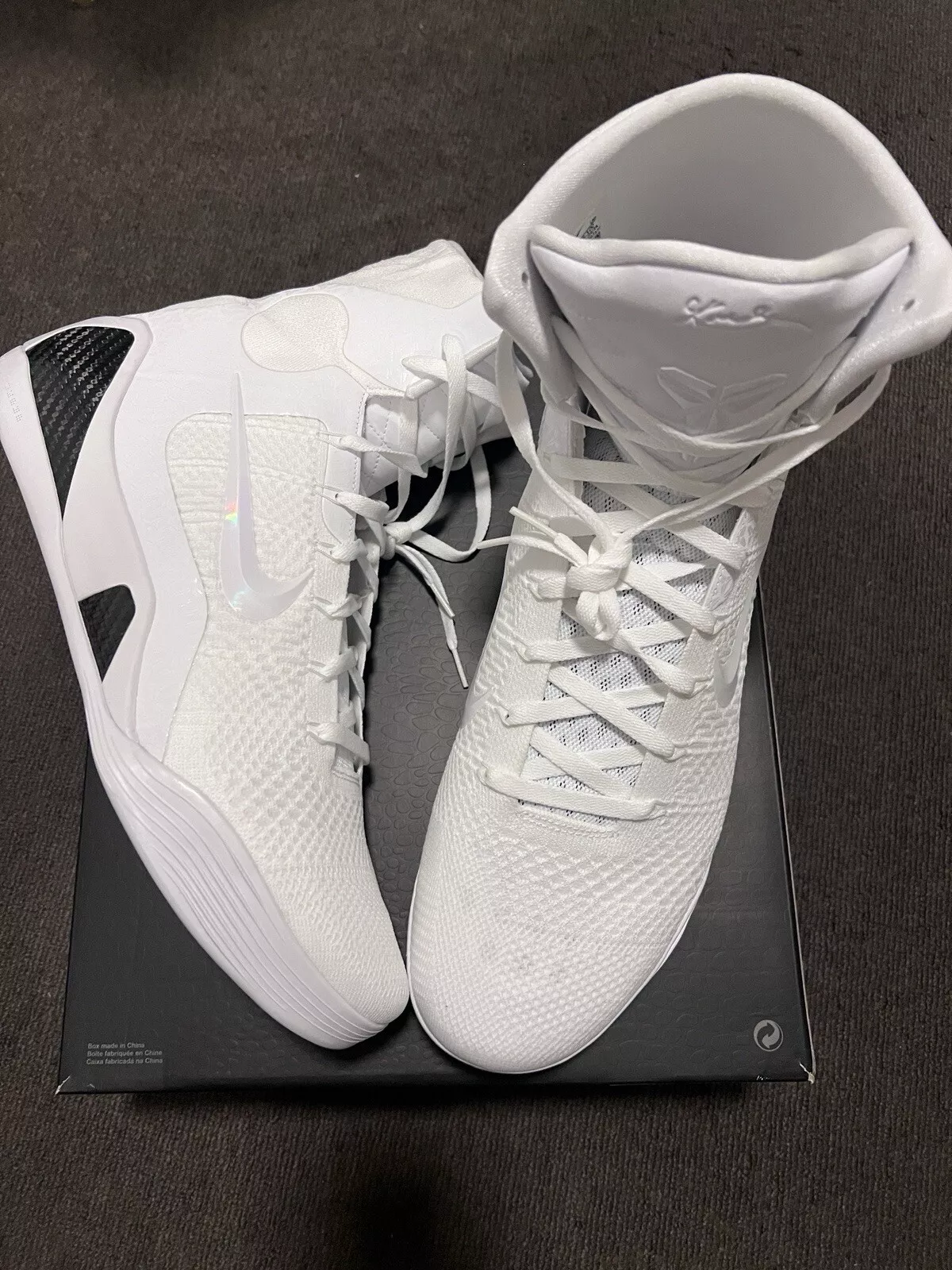 Nike Kobe 9 Elite High Protro Halo White Black photo review