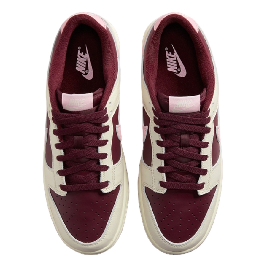 NIKE DUNK LOW RETRO PRM VALENTINE'S DAY PALE IVORY MEDIUM SOFT PINK NIGHT MAROON DR9705 100 - Image 4